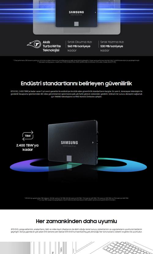 2.5 SAMSUNG 1TB 870 EVO SATA3 550/520 MZ-77E1T0BW